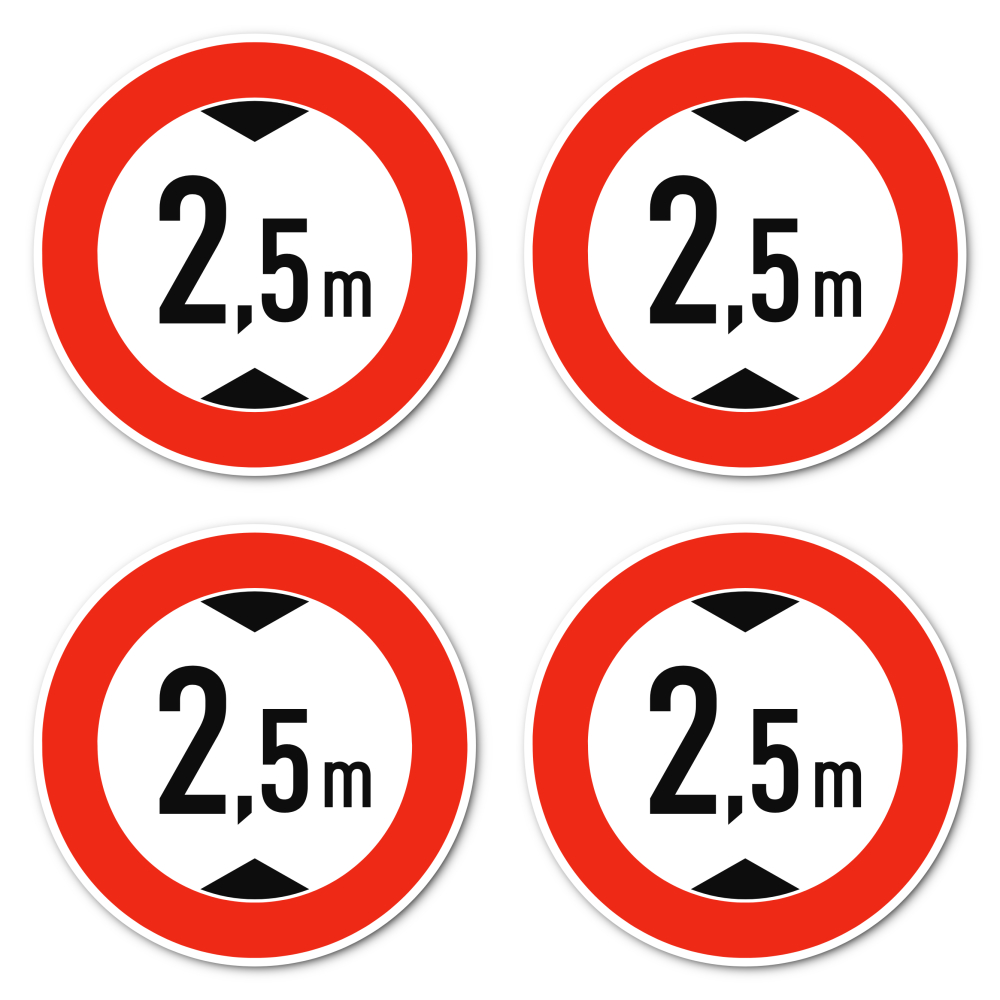 Maximale Durchfahrtshöhe / Verbot für zu hohe Fahrzeuge - 2,5 m - Meter - StV... - Bild 18 von 33