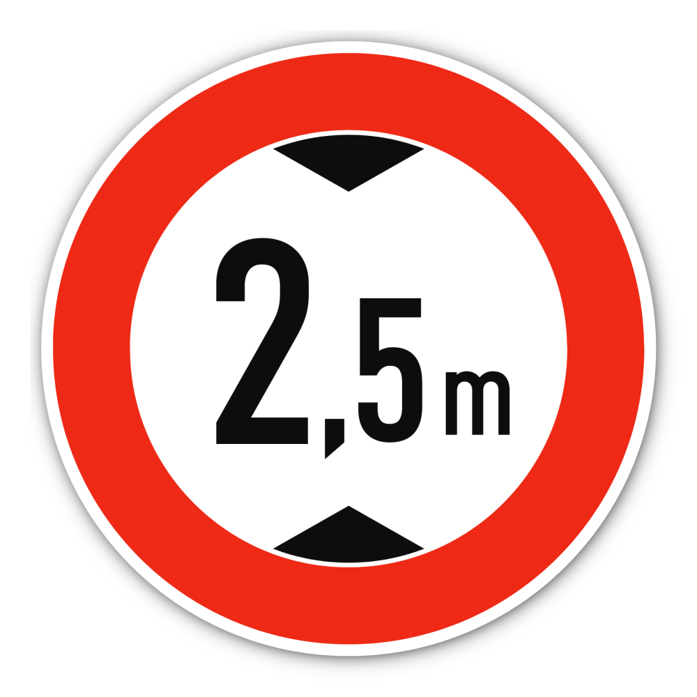 Maximale Durchfahrtshöhe / Verbot für zu hohe Fahrzeuge - 2,5 m - Meter - StV... - Bild 22 von 33