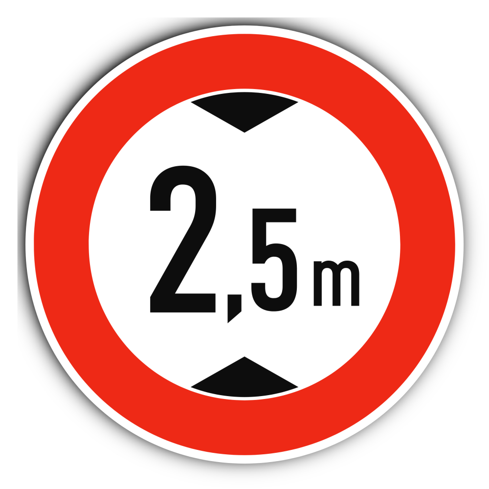 Maximale Durchfahrtshöhe / Verbot für zu hohe Fahrzeuge - 2,5 m - Meter - StV... - Bild 30 von 33