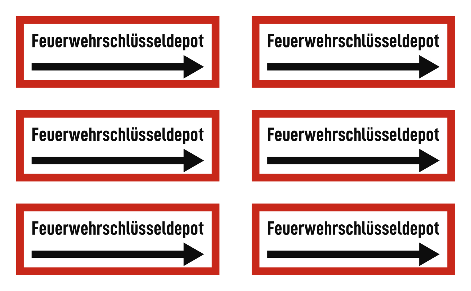 Feuerwehrschlüsseldepot - Feuerwehrschlüsselkasten - Hinweisschild auf Brands...