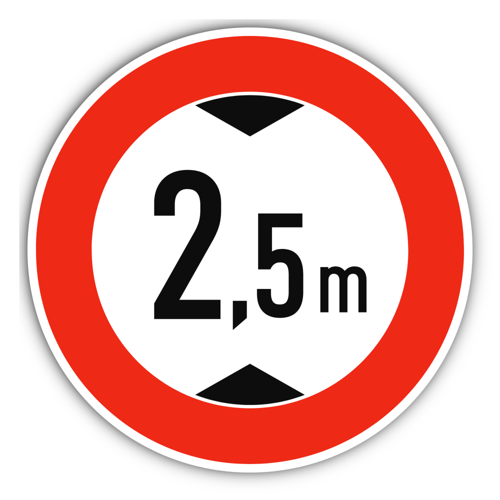 Maximale Durchfahrtshöhe / Verbot für zu hohe Fahrzeuge - 2,5 m - Meter - StV... - Bild 26 von 33