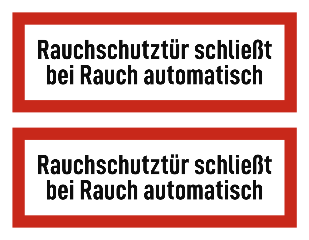 Rauchschutztür schließt bei Rauch automatisch - Brandschutzzeichen - Hinweiss...