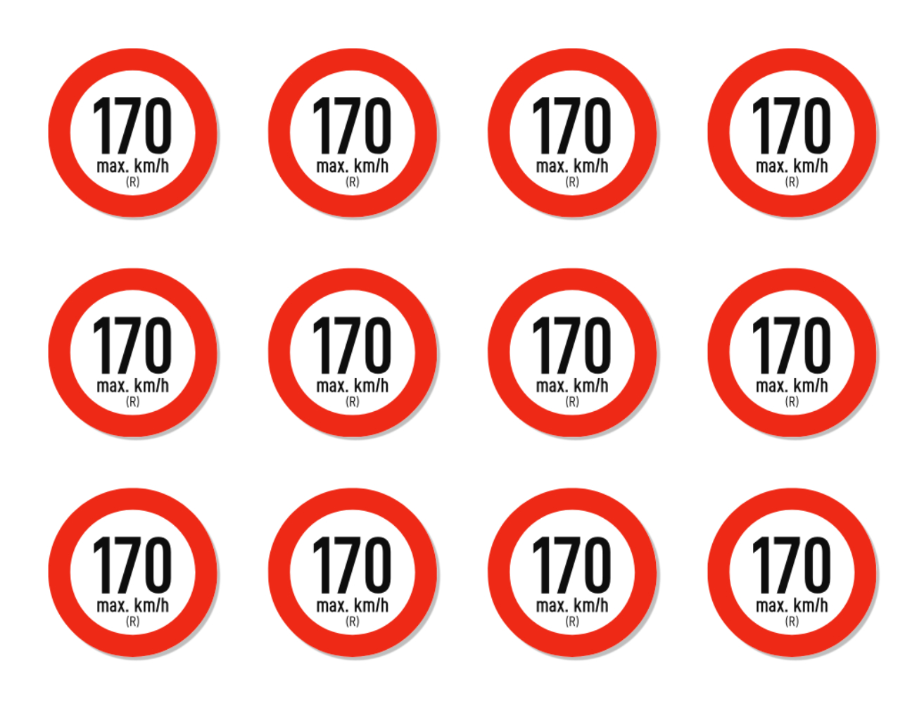 Geschwindigkeitsindex - Aufkleber - Autoreifen, bei Reifenwechsel - Bild 22 von 49