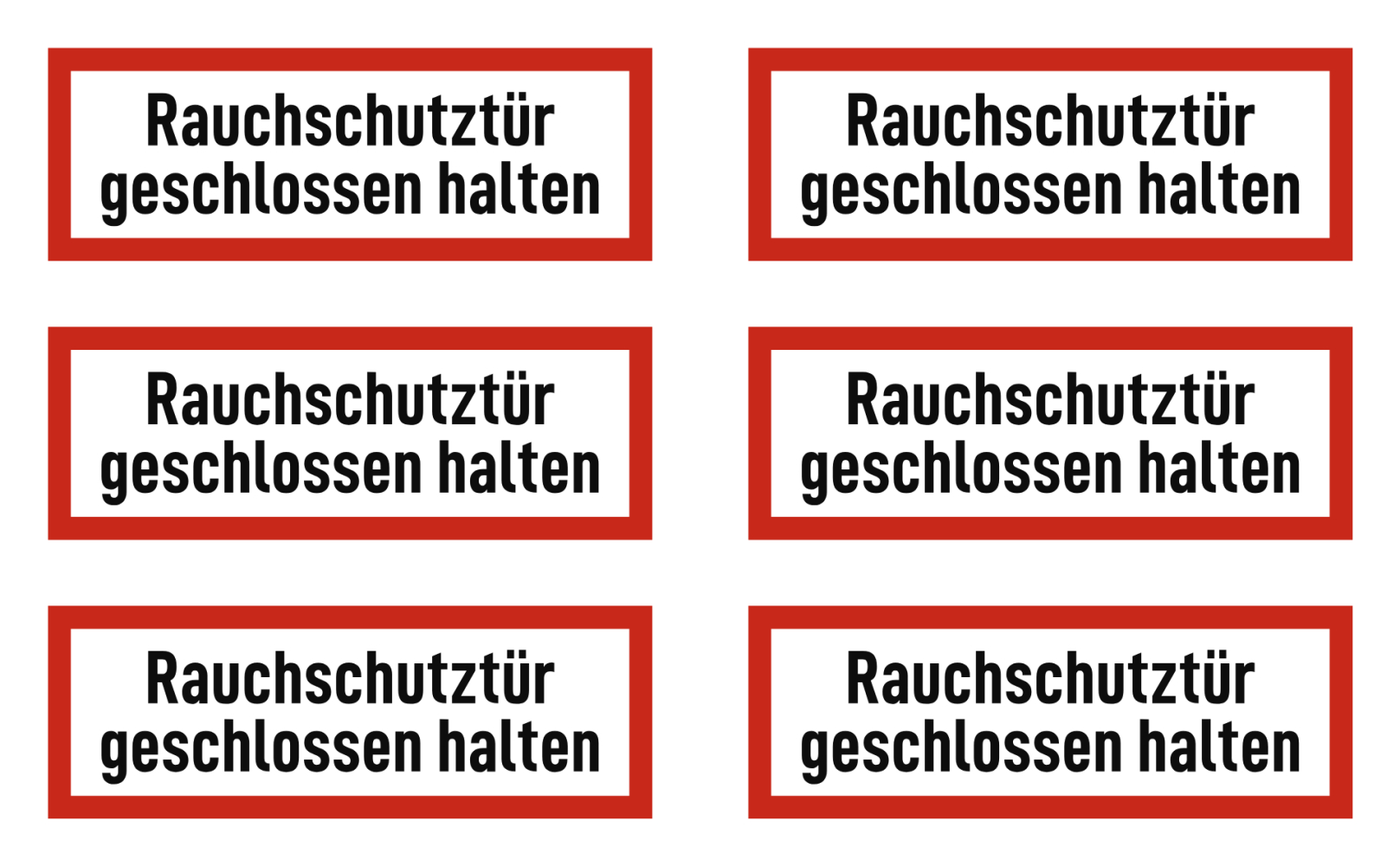 Rauchschutztür geschlossen halten - Brandschutzzeichen - Hinweisschild auf Br...