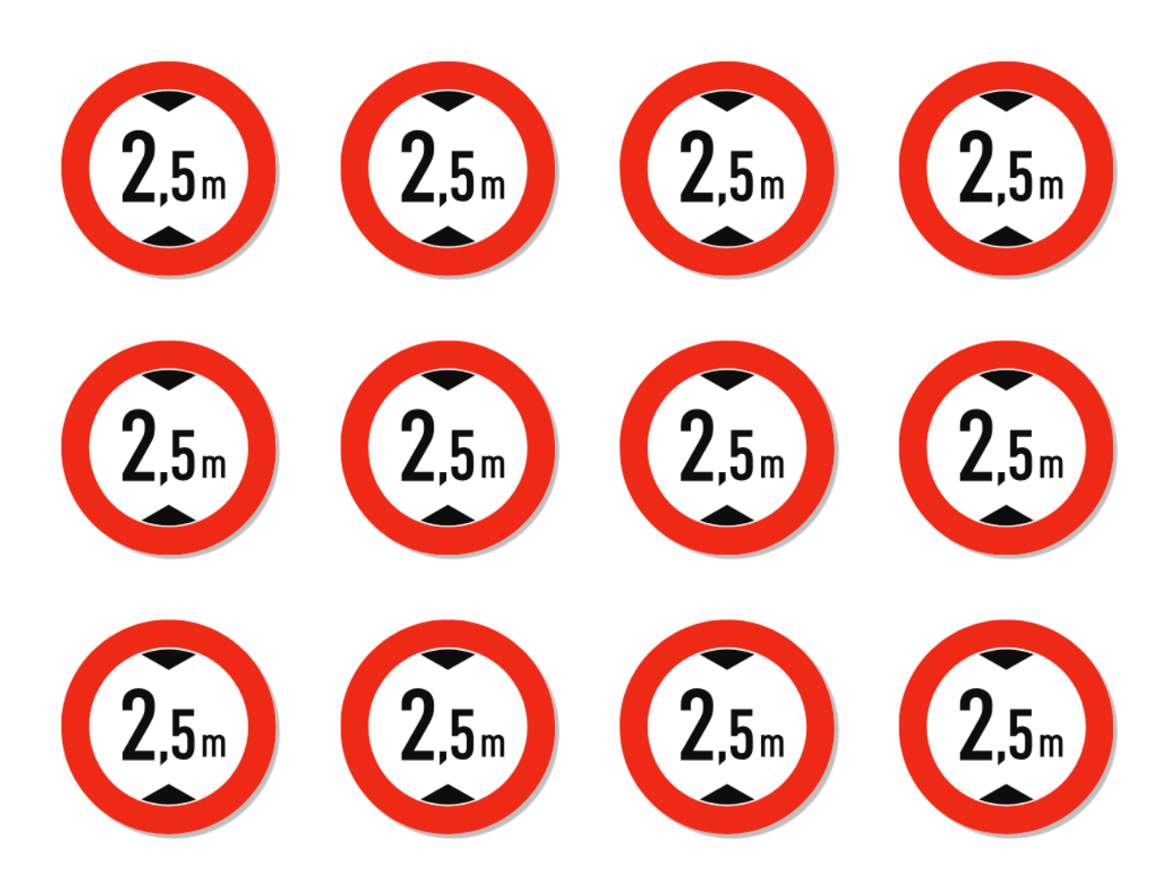 Maximale Durchfahrtshöhe / Verbot für zu hohe Fahrzeuge - 2,5 m - Meter - StV... - Bild 2 von 33